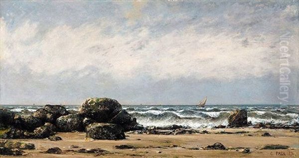 Seashore Oil Painting by Cherubino Pata