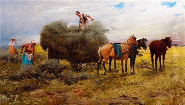 In The Field Oil Painting by Laszlo Pataky