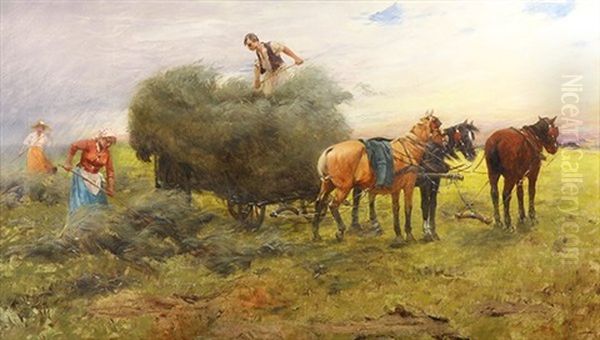 Harvest Time Oil Painting by Laszlo Pataky