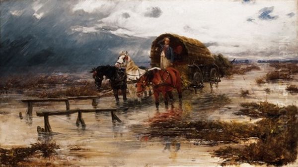 Lovas Szeker (coach With Horses) Oil Painting by Laszlo Pataky