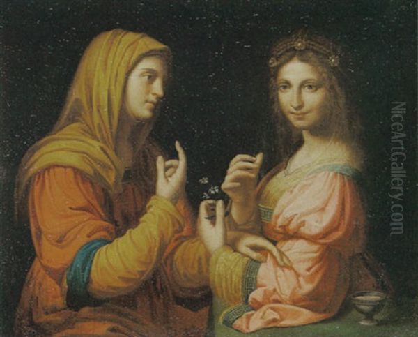 Marta E Maria Oil Painting by Giuseppe Patania