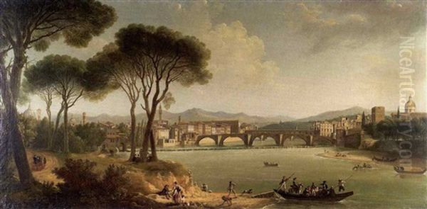 Vue De L'arno A Florence Oil Painting by Thomas Patch