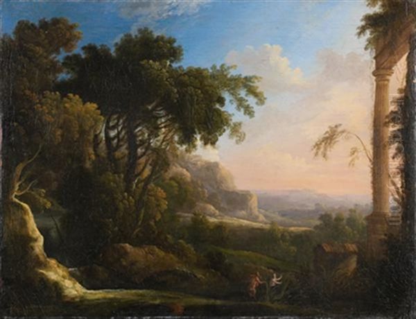 Pan Et Syrinx Dans Un Paysage by Pierre Antoine Patel