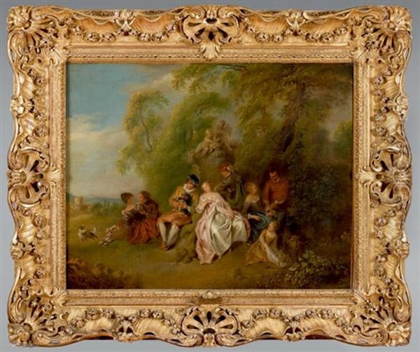 Assemblee Dans Un Parc Oil Painting by Jean-Baptiste Pater