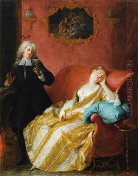 Une Jeune Femme Endormi Oil Painting by Jean-Baptiste Pater