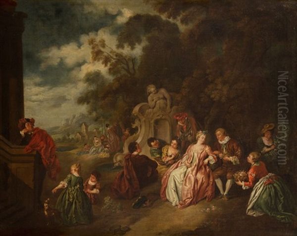 Amour Et Badinage Oil Painting by Jean-Baptiste Pater