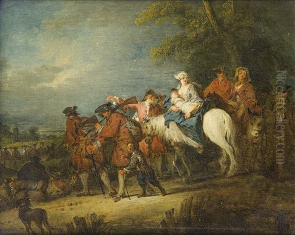 La Fuite Oil Painting by Jean-Baptiste Pater