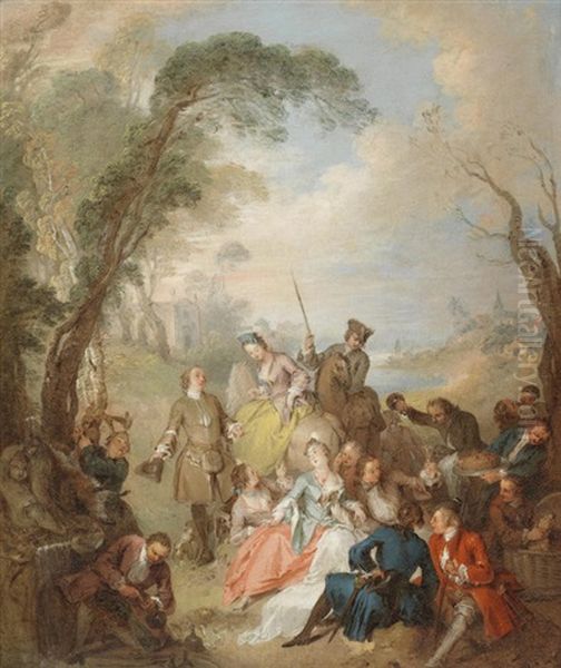 Halte De Chasse Oil Painting by Jean-Baptiste Pater