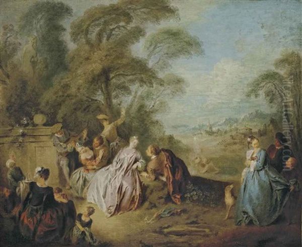 A Fete Champetre Oil Painting by Jean-Baptiste Pater