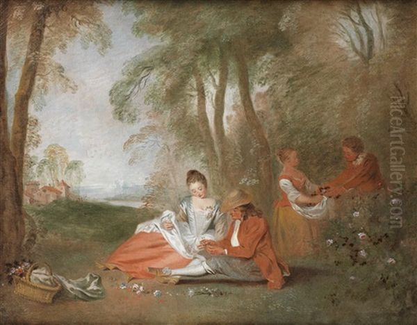 A Fete Champetre Oil Painting by Jean-Baptiste Pater