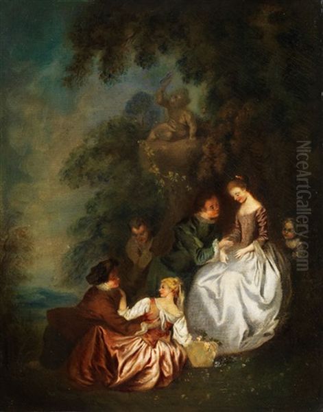 Galante Szene Im Park Oil Painting by Jean-Baptiste Pater