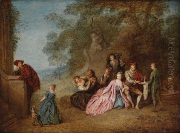 L'amour Et Le Badinage Oil Painting by Jean-Baptiste Pater