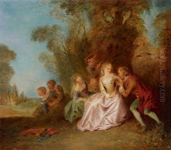 Galante Szene Im Park Oil Painting by Jean-Baptiste Pater