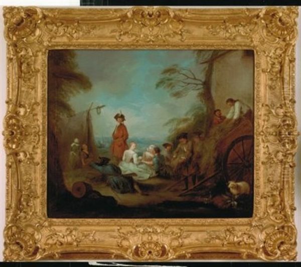 Le Repos Au Campement Oil Painting by Jean-Baptiste Pater