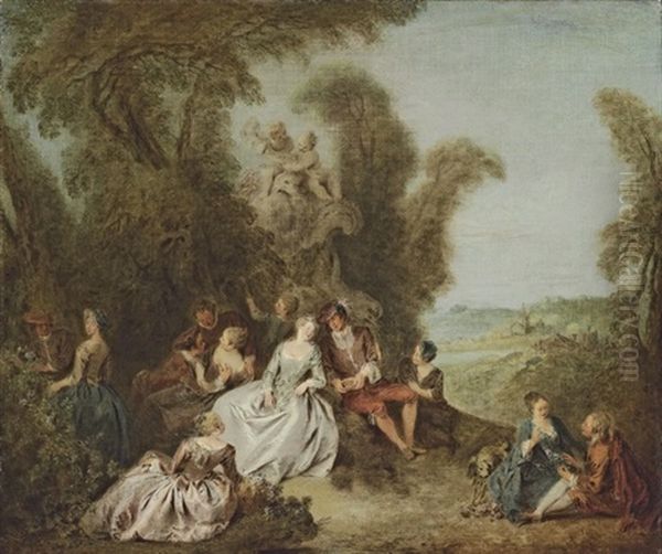 Fete Champetre Ou Les Denicheurs D'oiseaux by Jean-Baptiste Pater