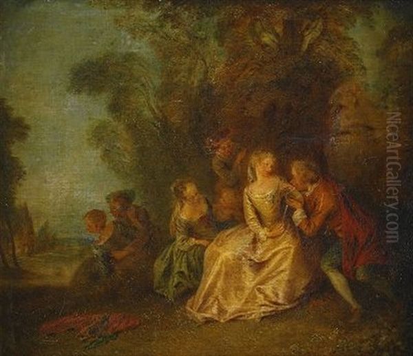 Assemblee Galante Dans Un Parc by Jean-Baptiste Pater