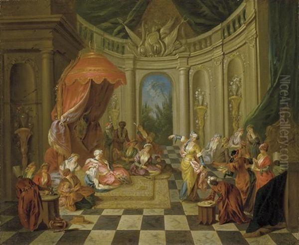 Le Sultan Au Harem Oil Painting by Jean-Baptiste Pater