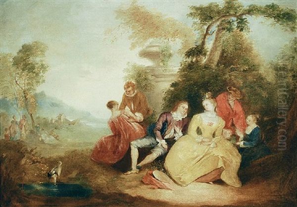 Galante Gesellschaft Im Freien Oil Painting by Jean-Baptiste Pater