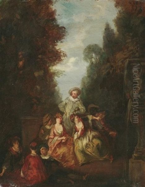 Galante Szene Im Schlospark Oil Painting by Jean-Baptiste Pater