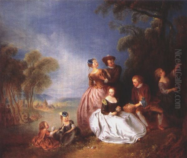 Familienausflug In Der Campagne Oil Painting by Jean-Baptiste Pater