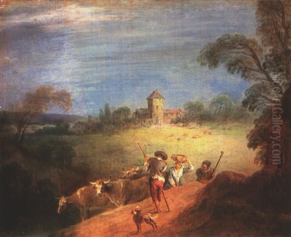 Landschaft Mit Hirten Oil Painting by Jean-Baptiste Pater