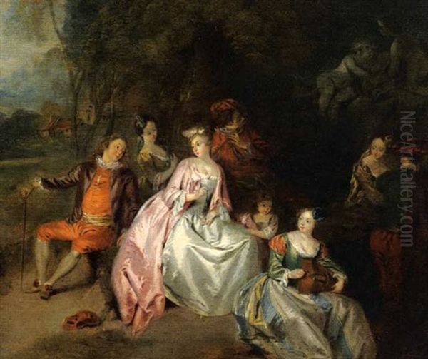 Scene Galante Dans Un Parc Oil Painting by Jean-Baptiste Pater