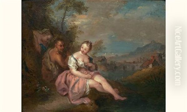 Baigneuse Et Faune Oil Painting by Jean-Baptiste Pater