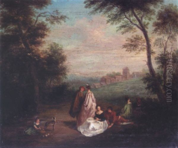 A Fete Champetre Oil Painting by Jean-Baptiste Pater