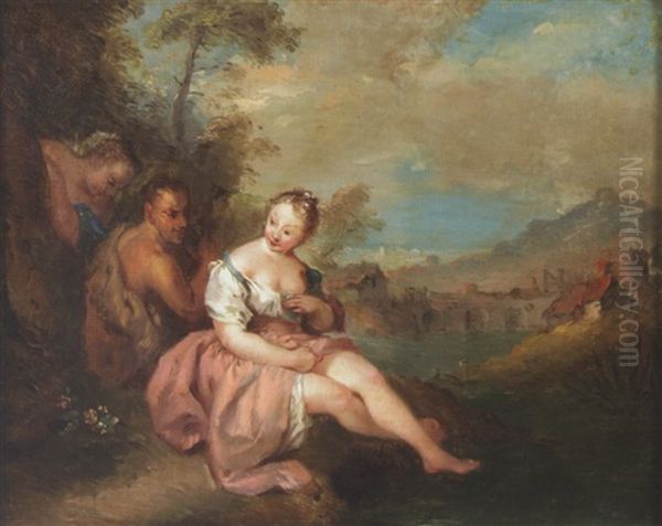 Baigneuse Et Faune Oil Painting by Jean-Baptiste Pater