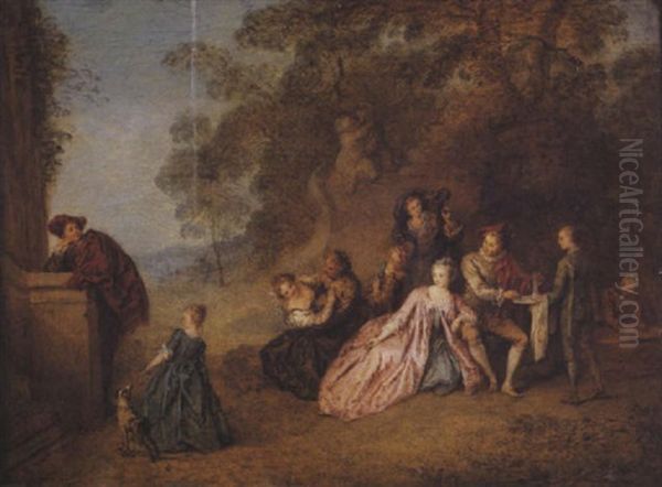 L'amour Et Le Badinage Oil Painting by Jean-Baptiste Pater