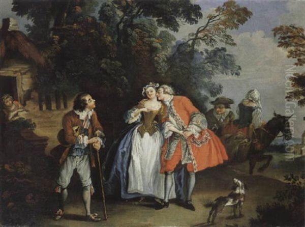 Le Baiser Donne Oil Painting by Jean-Baptiste Pater