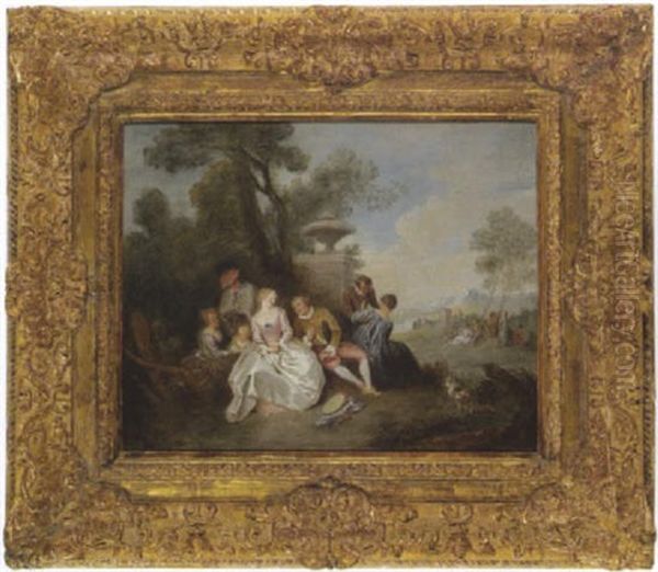 Les Amants Heureux Oil Painting by Jean-Baptiste Pater