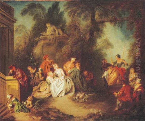 L'escarpolette Oil Painting by Jean-Baptiste Pater