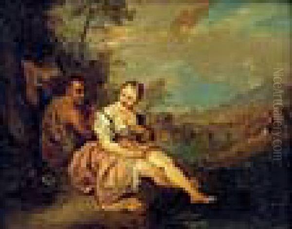 Baigneuse Et Faune Oil Painting by Jean-Baptiste Pater