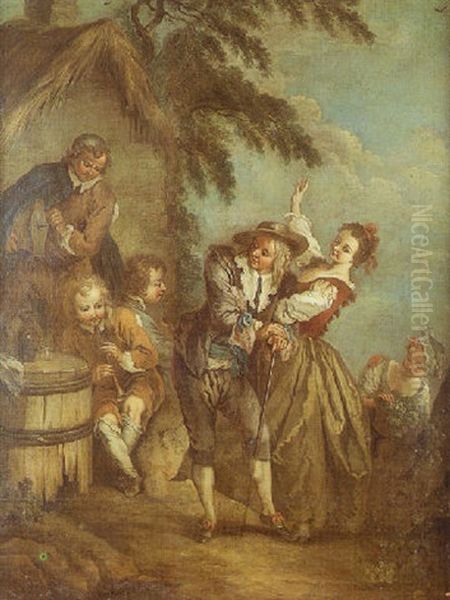 L'orchestre De Village Oil Painting by Jean-Baptiste Pater