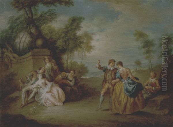 Scena Galante En Plein Air by Jean-Baptiste Pater