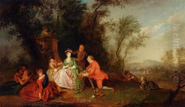 The Crowning Of A Shepherdess Oil Painting by Jean-Baptiste Pater