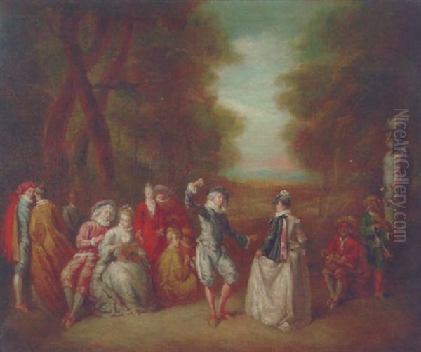 A Fete Champetre In A Landscape Oil Painting by Jean-Baptiste Pater