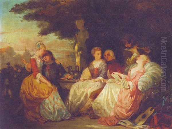 A Fete Galante Oil Painting by Jean-Baptiste Pater