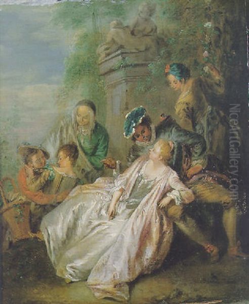 Scene Galante Dans Un Parc Oil Painting by Jean-Baptiste Pater