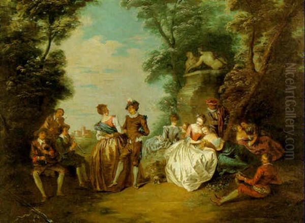 Scene Galante Dans Un Parc Oil Painting by Jean-Baptiste Pater