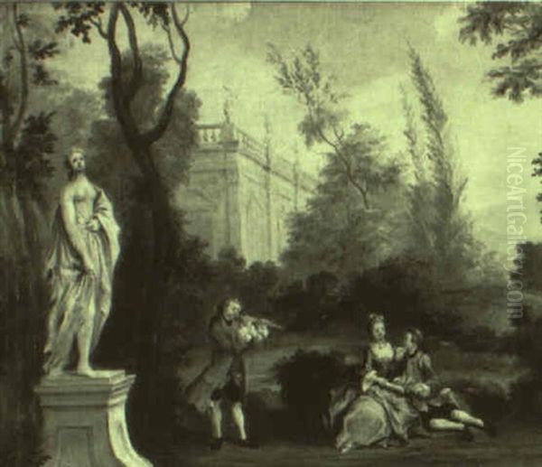 Rinaldo And Armida In Her Garden Oil Painting by Jean-Baptiste Pater