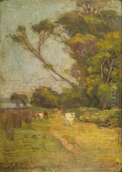 Landscape With Cattle Oil Painting by John Ford Paterson