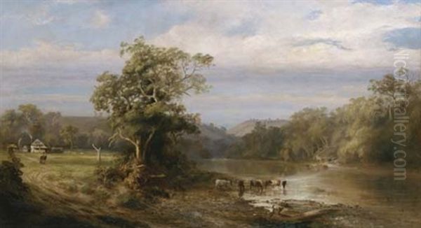 Rural Life In The Goulburn Valley Oil Painting by John Ford Paterson