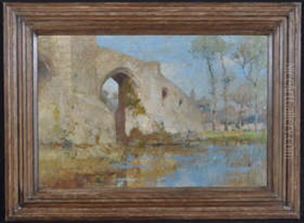 Old Bridge Of Stirling Oil Painting by James Paterson