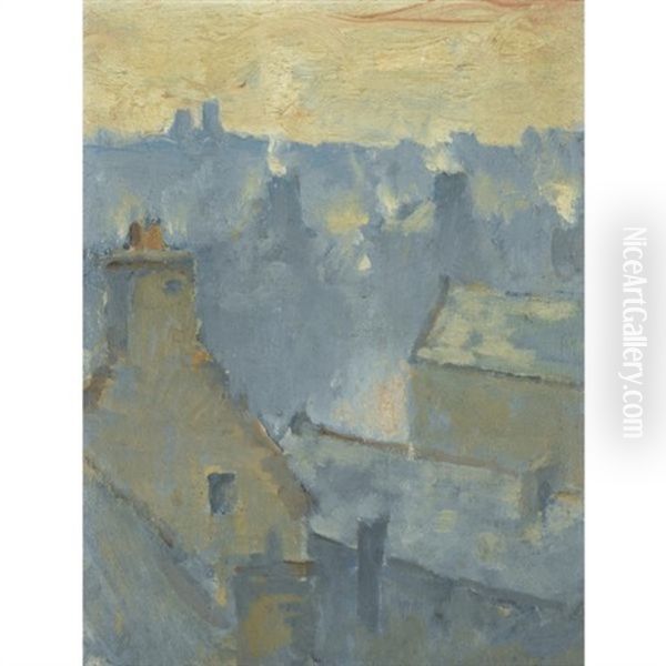 Edinburgh Rooftops (+ Skye; 2 Works) Oil Painting by James Paterson