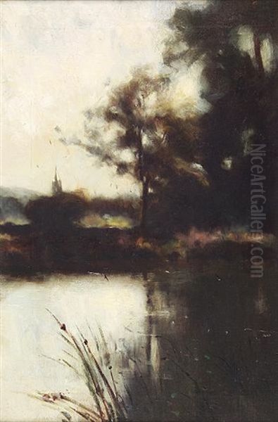 The Mill Pond, Moniaive Oil Painting by James Paterson