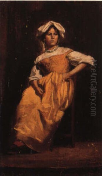 The Yellow Dress Oil Painting by Teofilo Patini