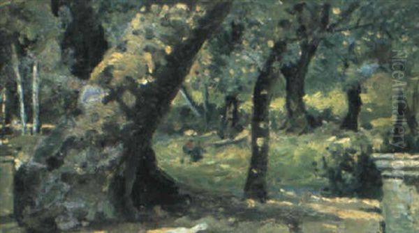 Nel Bosco Oil Painting by Teofilo Patini