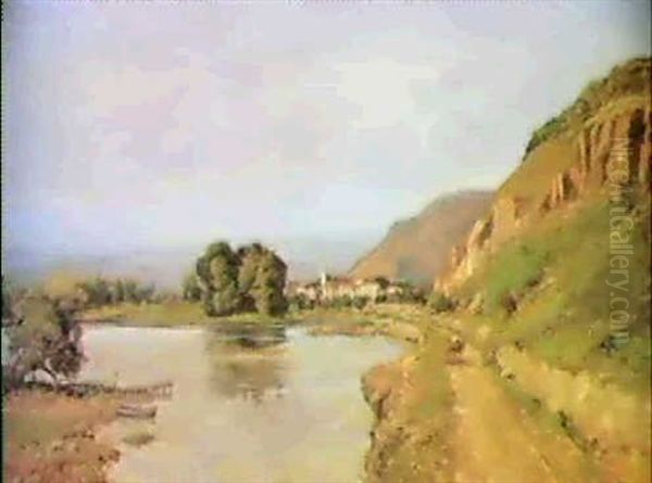 Lungo Il Corso Del Sangro Oil Painting by Teofilo Patini